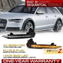 Sequential Signal - Amber LED Side Mirror Lights For 2012-2018 Audi A6 S6 - Clear Lens 11 Sequential Signal - Amber LED Side Mirror Lights For 2012-2018 Audi A6 S6 - Clear Lens -Professional Auto Parts Store sequential signal amber led side mirror lights for 2012 2018 audi a6 s6 clear lens 13
