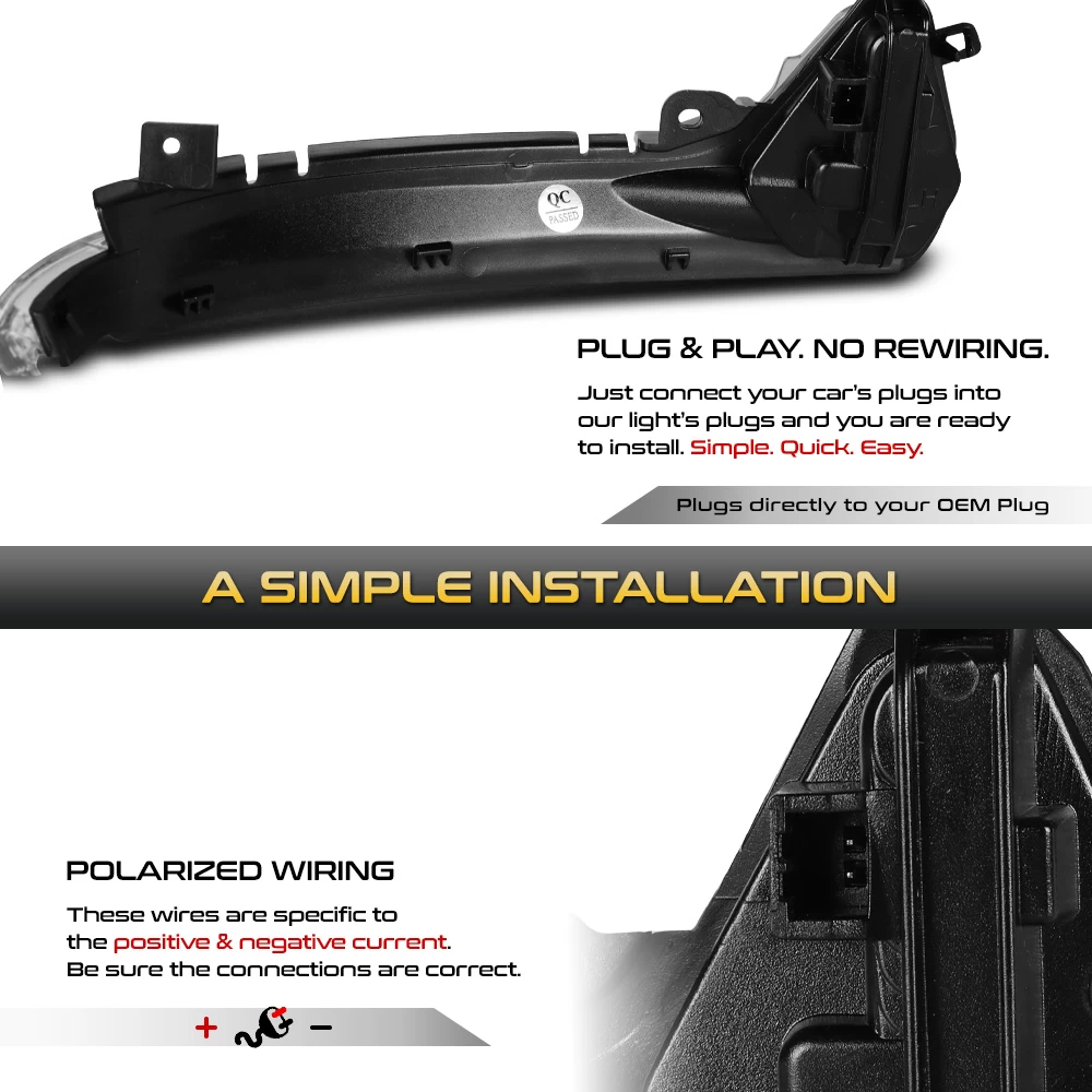 Sequential Signal - Amber LED Side Mirror Lights For 2012-2018 Audi A6 S6 - Clear Lens 7 Sequential Signal - Amber LED Side Mirror Lights For 2012-2018 Audi A6 S6 - Clear Lens - Image 5