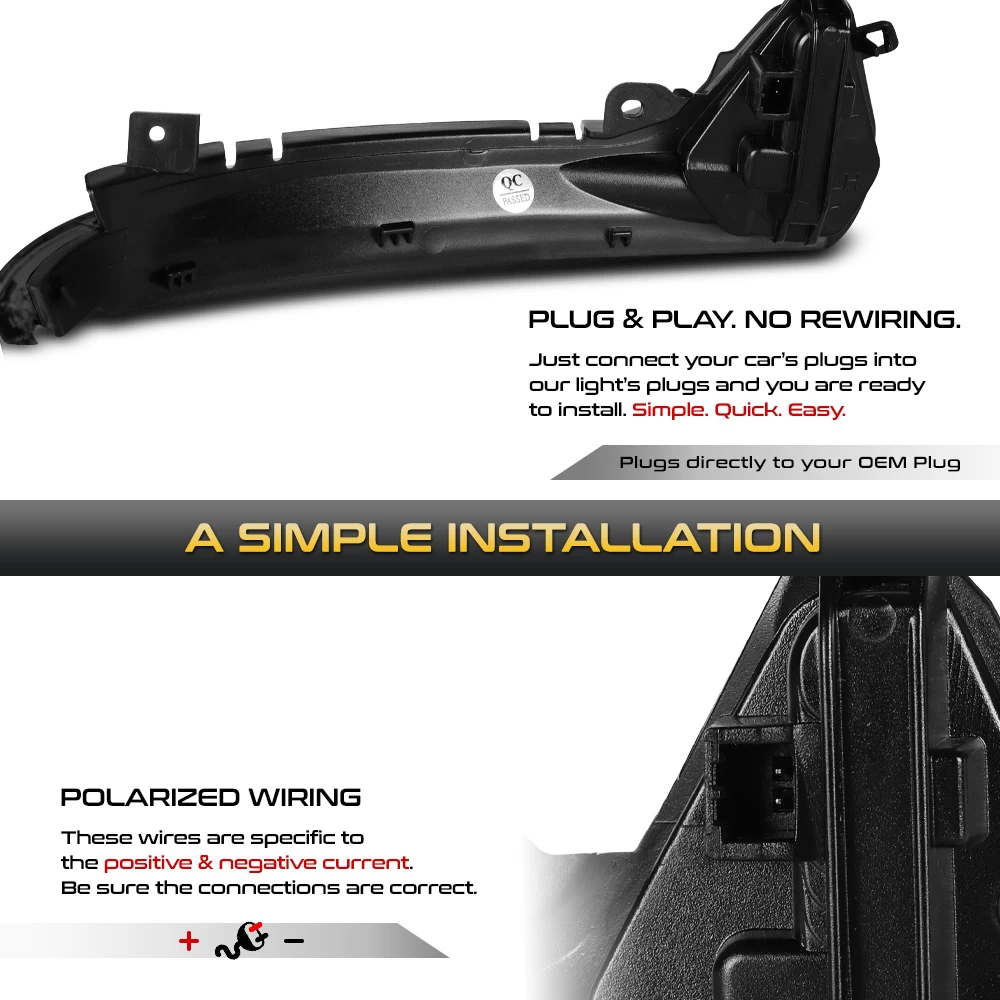 Sequential Signal - Amber LED Side Mirror Lights For 2012-2018 Audi A6 S6 - Smoked Lens 7 Sequential Signal - Amber LED Side Mirror Lights For 2012-2018 Audi A6 S6 - Smoked Lens - Image 5