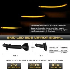 Sequential Signal - Amber LED Side Mirror Lights For BMW 5/6/7-Series -Professional Auto Parts Store sequential signal amber led side mirror lights for bmw 5 6 7 series 16