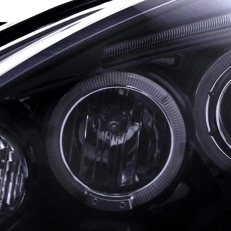 2002-2004 Acura RSX Dual Halo & LED Strip Projector Headlights - Gloss Black 4 2002-2004 Acura RSX Dual Halo & LED Strip Projector Headlights - Gloss Black - Image 2