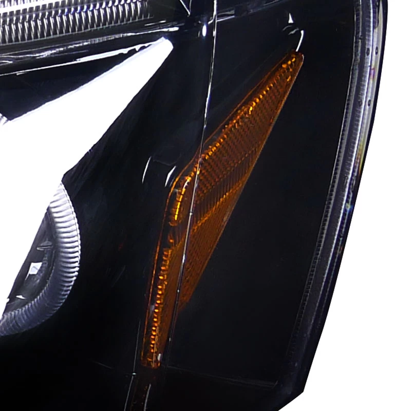 2002-2004 Acura RSX Dual Halo & LED Strip Projector Headlights - Gloss Black 7 2002-2004 Acura RSX Dual Halo & LED Strip Projector Headlights - Gloss Black - Image 5