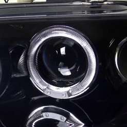 HID Combo 98-02 Honda Accord Angel Eye Halo & LED Projector Headlights - Gloss Black -Professional Auto Parts Store spec d 98 02 honda accord angel eye halo led projector headlights glossy black 204