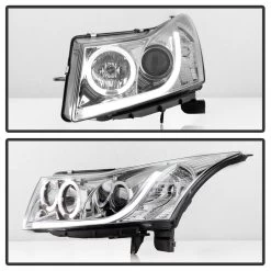 11-13 Chevy Cruze DRL LED-Strip Halo Projector Headlights - Chrome -Professional Auto Parts Store spyder 11 13 chevy cruze drl led strip halo projector headlights chrome 197