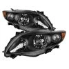 2009-2010 Toyota Corolla S/XRS Headlights Amber Reflector Headlamps -Professional Auto Parts Store spyder hd jh tco09 am bk toyota corolla 2009 2010 oem style headlights black 87