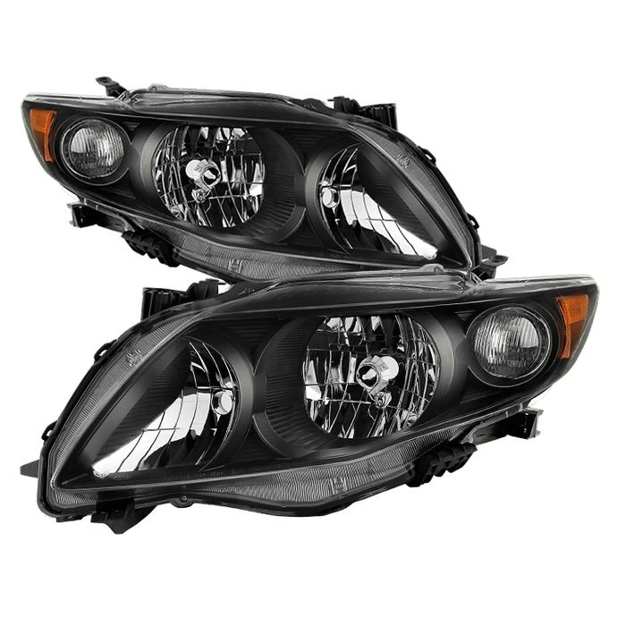 2009-2010 Toyota Corolla S/XRS Headlights Amber Reflector Headlamps 3 2009-2010 Toyota Corolla S/XRS Headlights Amber Reflector Headlamps