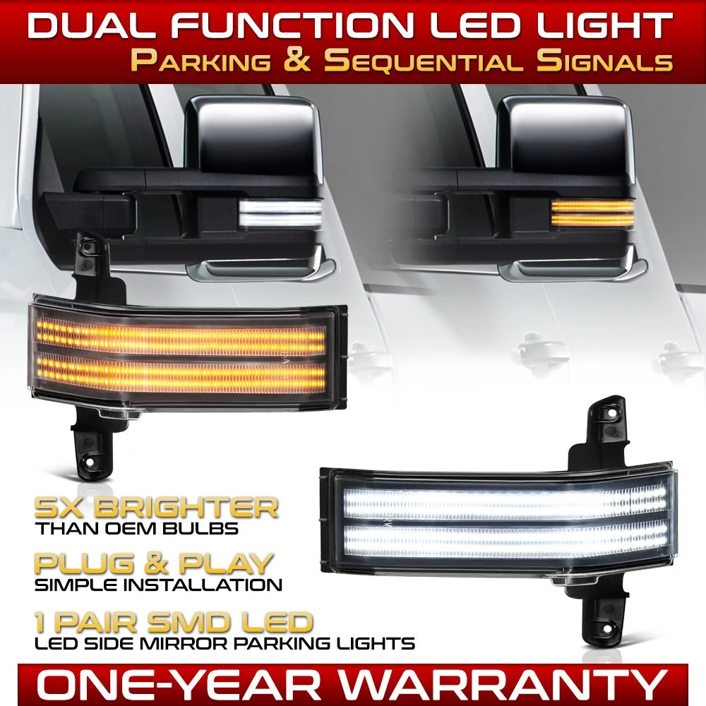 Switchback + Sequential Signal - White & Amber LED Side Mirror Light 4 Switchback + Sequential Signal - White & Amber LED Side Mirror Light - Image 2