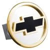 Autogold® T2.CHV.B.G - Gold Hitch Cover With Black Chevrolet Logo For 1-1/4" Receivers -Professional Auto Parts Store t2 chv b g