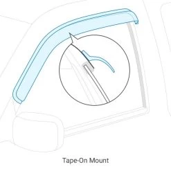 Belmor® VL-821-1 - Tape-On Smoke Ventvisors 7 Belmor® VL-821-1 - Tape-On Smoke Ventvisors -Professional Auto Parts Store tape on mount schematic view 14