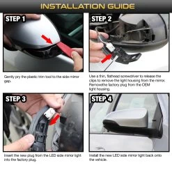 Toyota Corolla/Prius C Sequential LED Side Mirror Lights - Clear Lens -Professional Auto Parts Store toyota corolla prius c sequential led side mirror lights clear lens 24