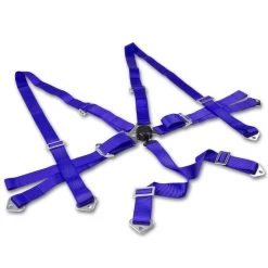 Universal Camlock 6 Point Harness Bar Race Seat Belt Blue