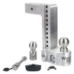 Weigh Safe® WS10-2.5-KA - Class 5 Adjustable 10" Drop Aluminum With Stainless Steel Balls Ball Mount With Built-in Scale For 2-1/2" Receivers